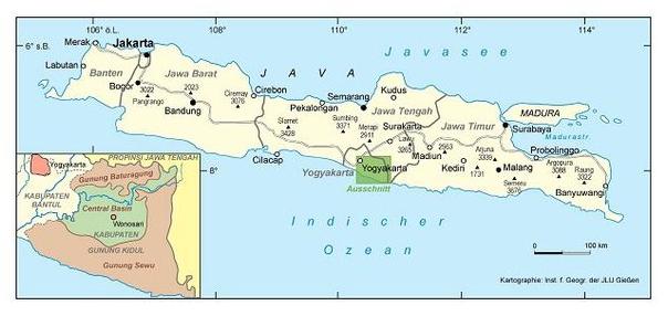 Landkarte von Java, Indonesien